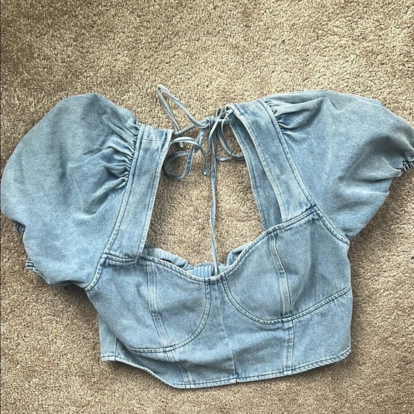 ASOS Light Blue Denim Crop Top - Picture 5 of 5